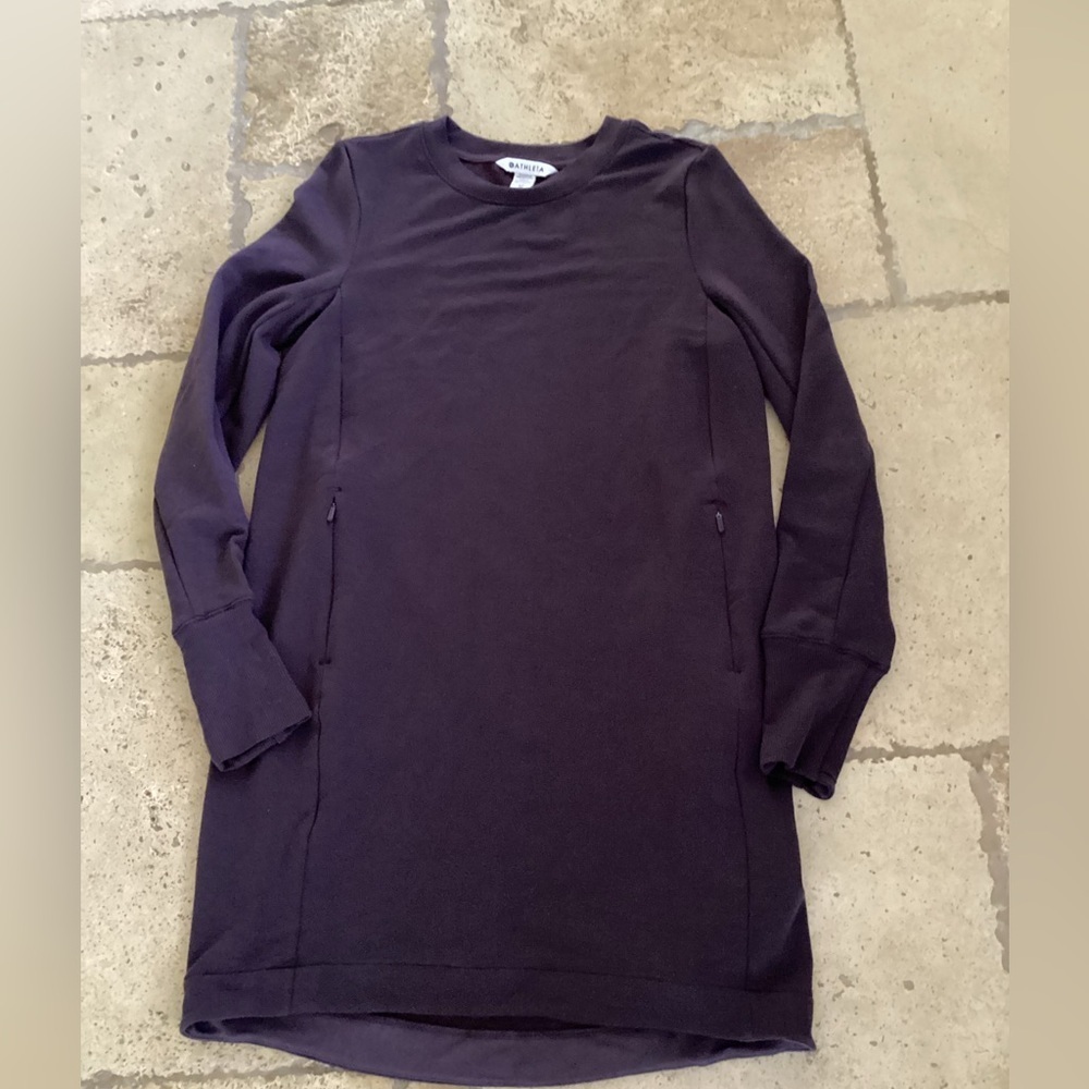 Athleta long sleeve align dress-zip pockets-SZ XS TP-Cabernet